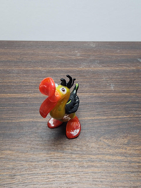 Naturally Colored Glass Figurine - Handcrafted - Duck Design