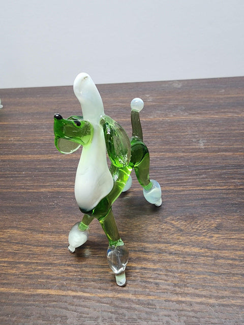 Naturally Colored Glass Figurine - Handcrafted - Poodle Design