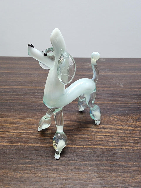 Naturally Colored Glass Figurine - Handcrafted - Poodle Design