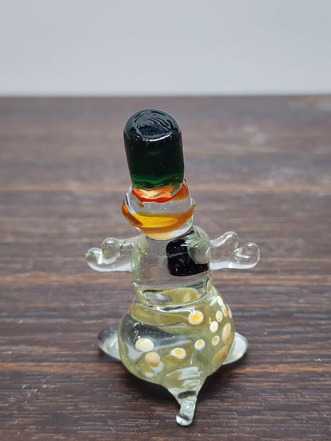 Naturally Colored Glass Figurine - Handcrafted - Snowman Design