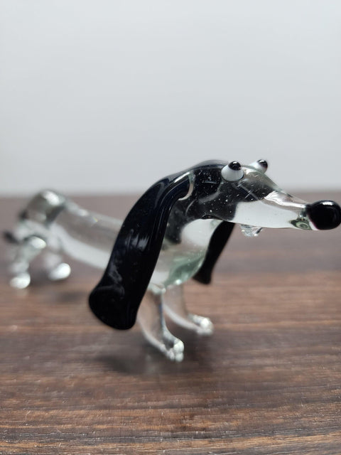 Naturally Colored Glass Figurine - Handcrafted - Dachshund Design