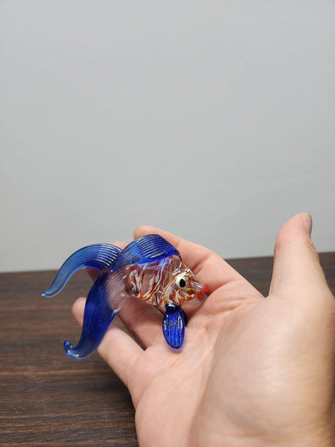 Naturally Colored Glass Figurine - Handcrafted - Fish Design