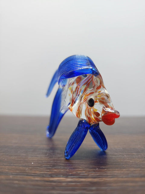 Naturally Colored Glass Figurine - Handcrafted - Fish Design