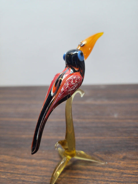 Naturally Colored Glass Figurine - Handcrafted - Toucan Design