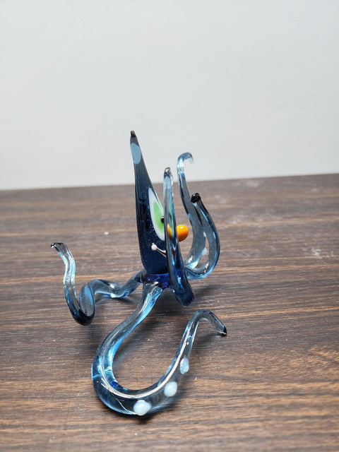 Naturally Colored Glass Figurine - Handcrafted - Octopus Design