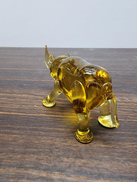 Naturally Colored Glass Figurine - Handcrafted - Rhino Design