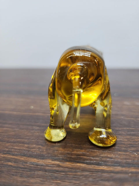 Naturally Colored Glass Figurine - Handcrafted - Rhino Design