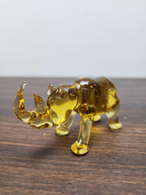 Rhino Glass Animal Figurine