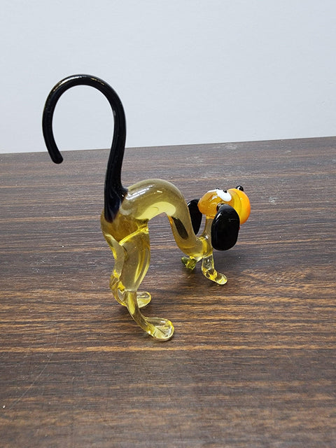 Naturally Colored Glass Figurine - Handcrafted - Dog Design