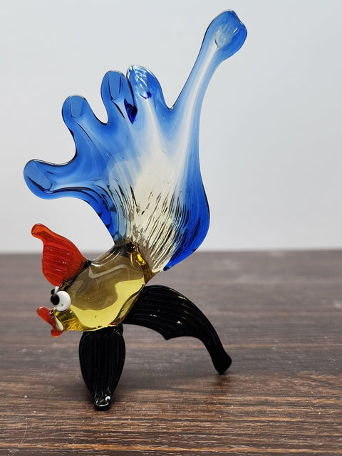 Naturally Colored Glass Figurine - Handcrafted - Fish Design