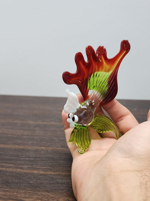 Naturally Colored Glass Figurine - Handcrafted - Fish Design