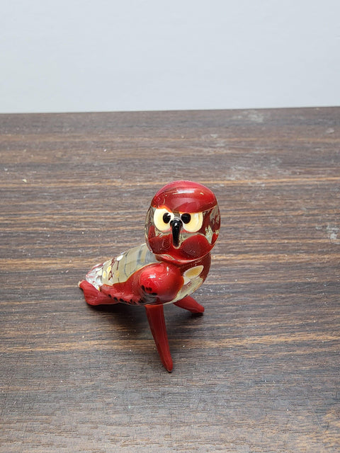 Naturally Colored Glass Figurine - Handcrafted - Owl Design