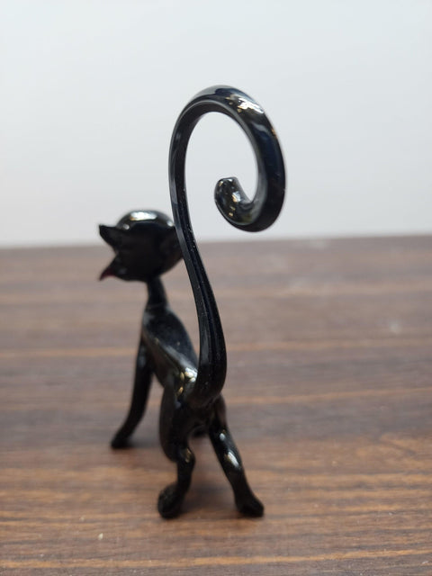 Naturally Colored Glass Figurine - Handcrafted - Cat Design