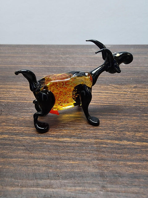 Naturally Colored Glass Figurine - Handcrafted - Goat Design